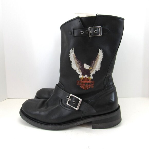 Harley-Davidson USA Stock No D93309 Men's Black Pull-On Boots Size 10 M - Picture 5 of 10